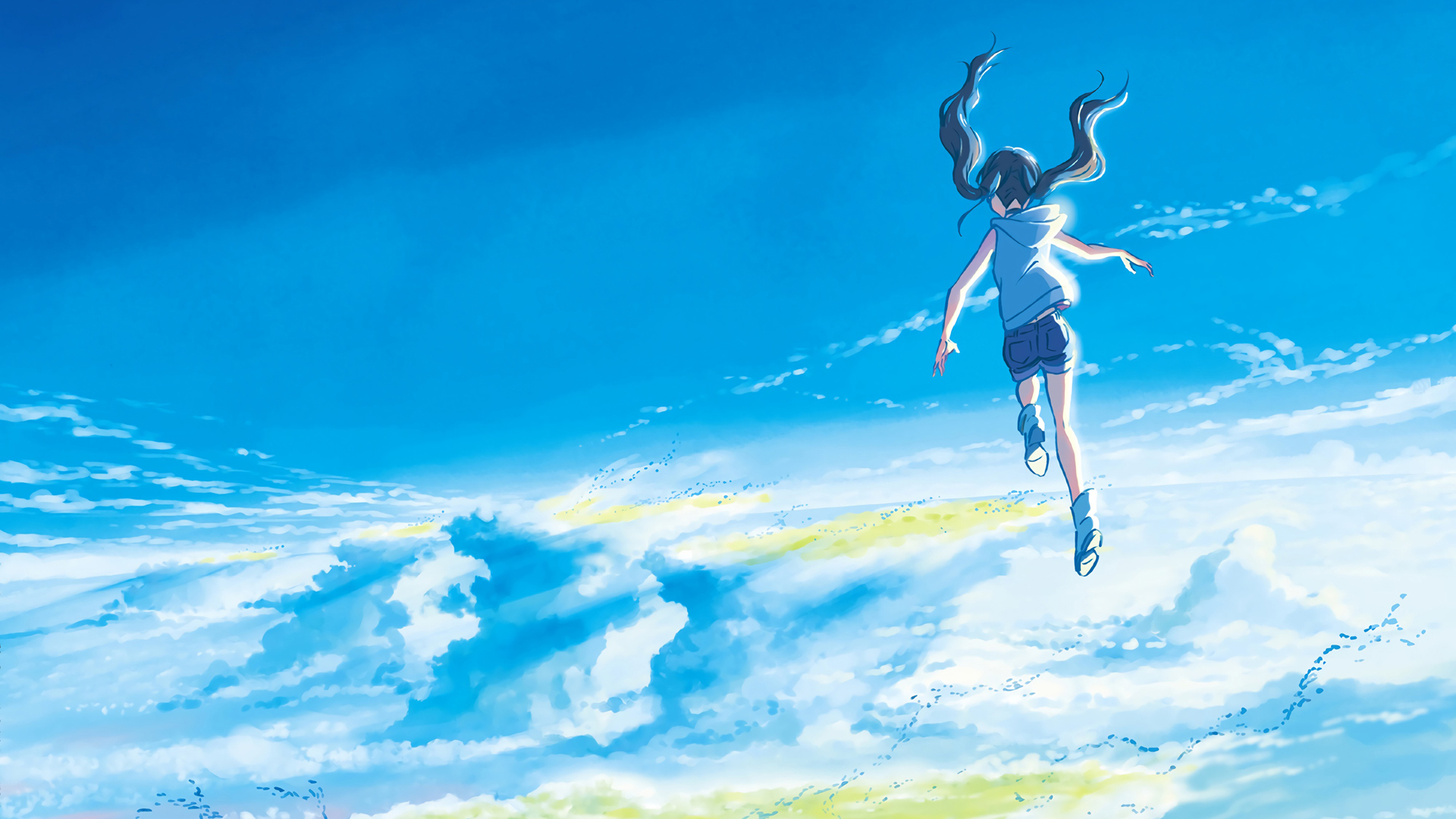 动漫天气之子小女孩在天空2k壁纸
