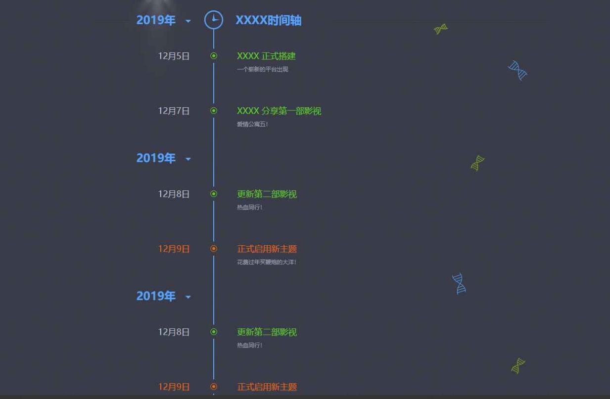 网站发展史记录网页面HTML源码_记录网站发展史