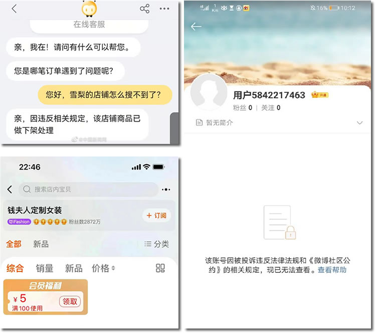 雪梨所有自媒体帐号被封禁 淘宝 直播带货 电子商务 微新闻 第1张