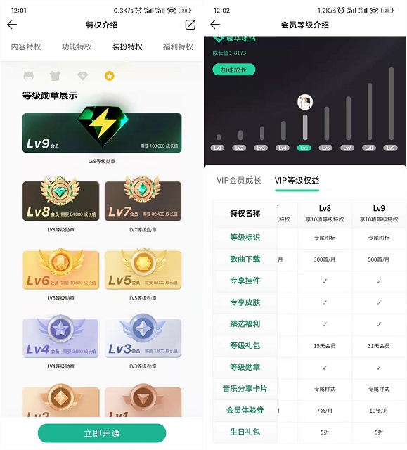 QQ音乐LV9会员正式上线_108000成长值即可解锁