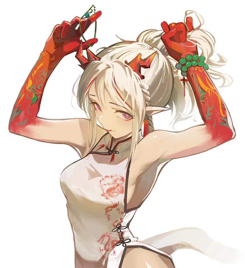身材超棒的旗袍少女插画图片，看腿就行了