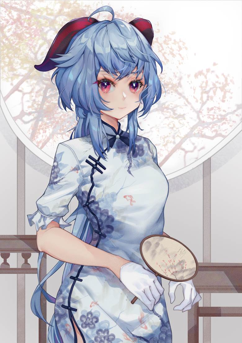 身材超棒的旗袍少女插画图片，看腿就行了