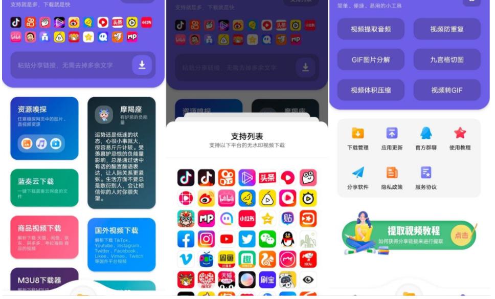 全网短视频无水印下载_万能下载器V1.2